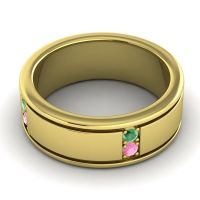 Men's Grooved Gemstone 8mm Band