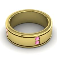 Men's Grooved Gemstone 8mm Band