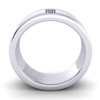 Men's Grooved Gemstone 8mm Band