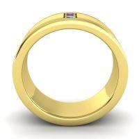 Men's Grooved Gemstone 8mm Band