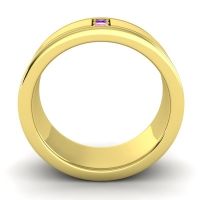 Men's Grooved Gemstone 8mm Band