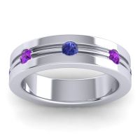 Men's Grooved Bezel Set 6mm Band