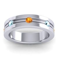 Men's Grooved Bezel Set 6mm Band