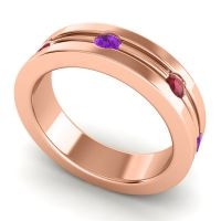 Men's Grooved Bezel Set 6mm Band