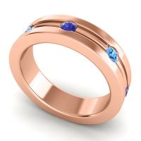 Men's Grooved Bezel Set 6mm Band