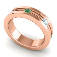 Men's Grooved Bezel Set 6mm Band
