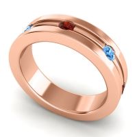 Men's Grooved Bezel Set 6mm Band