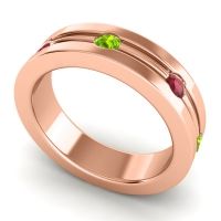 Men's Grooved Bezel Set 6mm Band