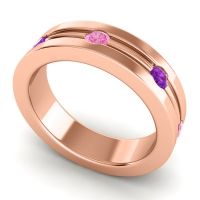 Men's Grooved Bezel Set 6mm Band