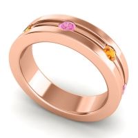 Men's Grooved Bezel Set 6mm Band