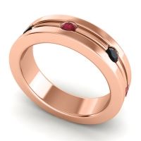 Men's Grooved Bezel Set 6mm Band