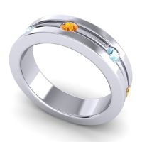 Men's Grooved Bezel Set 6mm Band