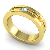 Men's Grooved Bezel Set 6mm Band