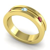 Men's Grooved Bezel Set 6mm Band