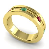 Men's Grooved Bezel Set 6mm Band