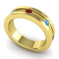 Men's Grooved Bezel Set 6mm Band