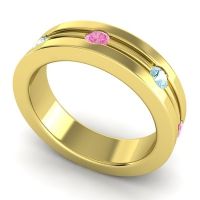 Men's Grooved Bezel Set 6mm Band