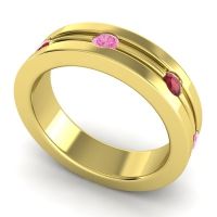 Men's Grooved Bezel Set 6mm Band