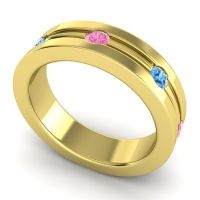 Men's Grooved Bezel Set 6mm Band
