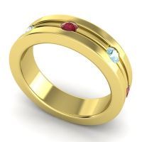 Men's Grooved Bezel Set 6mm Band