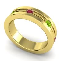 Men's Grooved Bezel Set 6mm Band