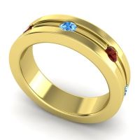 Men's Grooved Bezel Set 6mm Band