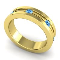 Men's Grooved Bezel Set 6mm Band