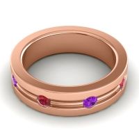 Men's Grooved Bezel Set 6mm Band