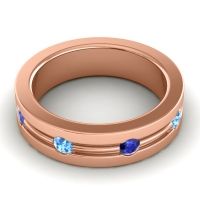 Men's Grooved Bezel Set 6mm Band