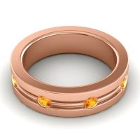 Men's Grooved Bezel Set 6mm Band