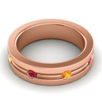 Men's Grooved Bezel Set 6mm Band