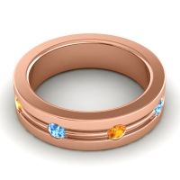 Men's Grooved Bezel Set 6mm Band