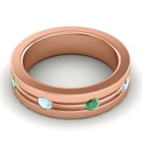 Men's Grooved Bezel Set 6mm Band