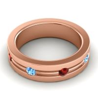 Men's Grooved Bezel Set 6mm Band