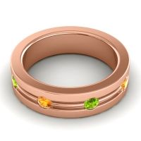 Men's Grooved Bezel Set 6mm Band