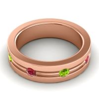 Men's Grooved Bezel Set 6mm Band