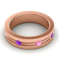 Men's Grooved Bezel Set 6mm Band