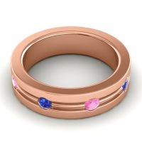 Men's Grooved Bezel Set 6mm Band