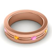 Men's Grooved Bezel Set 6mm Band