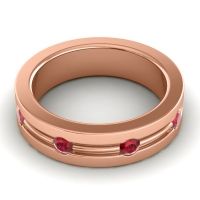 Men's Grooved Bezel Set 6mm Band