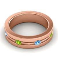 Men's Grooved Bezel Set 6mm Band