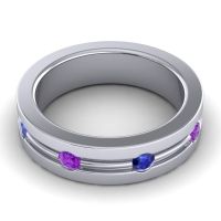 Men's Grooved Bezel Set 6mm Band