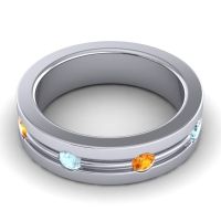 Men's Grooved Bezel Set 6mm Band