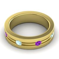 Men's Grooved Bezel Set 6mm Band