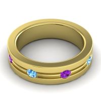 Men's Grooved Bezel Set 6mm Band