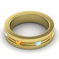 Men's Grooved Bezel Set 6mm Band