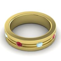 Men's Grooved Bezel Set 6mm Band
