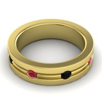 Men's Grooved Bezel Set 6mm Band