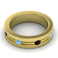 Men's Grooved Bezel Set 6mm Band