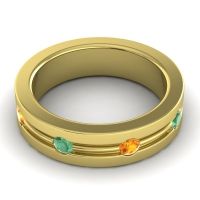 Men's Grooved Bezel Set 6mm Band